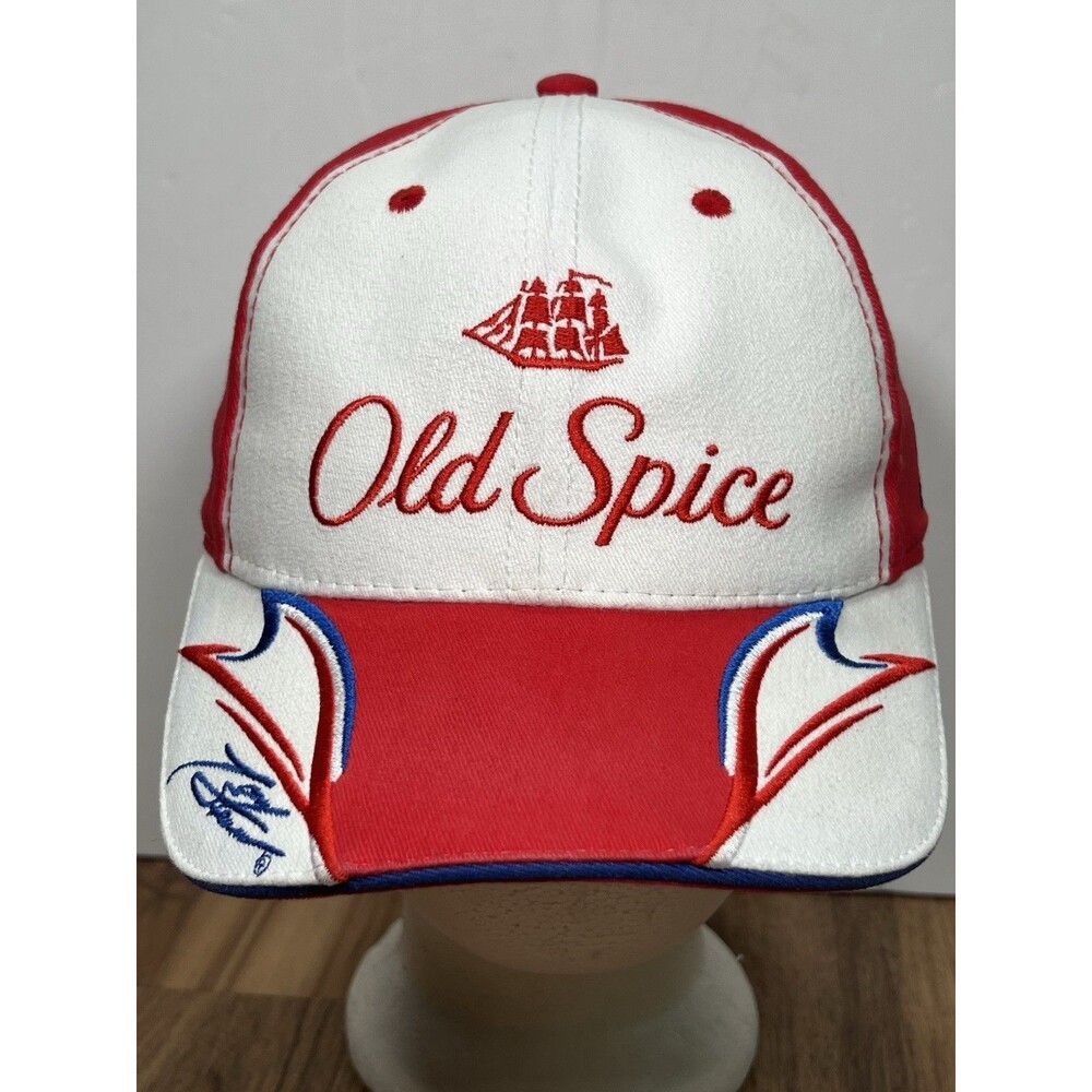 Old Spice Office Depot Hat Nascar Tony Stewart #14 Cap Red White Hook & Loop